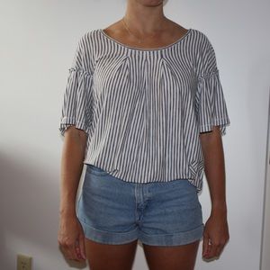 Boutique Blue and White Striped Shirt